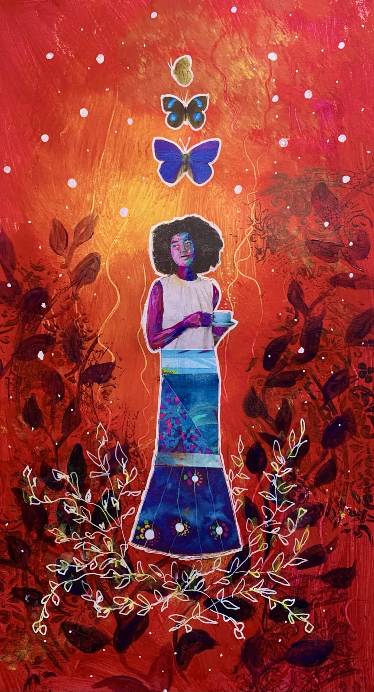 Goddess Lakshmi, Original Painting by Lucinda Rae, 24″ x 48″