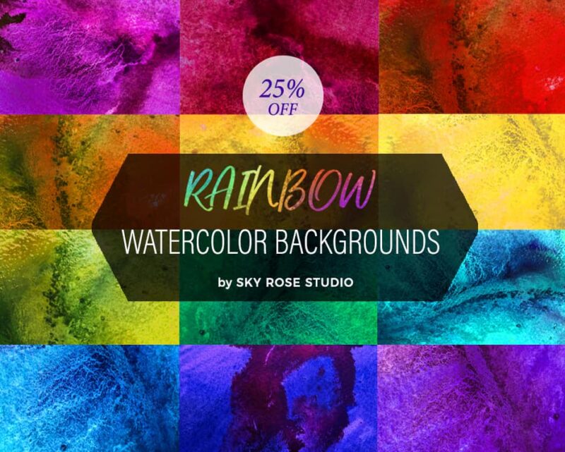 Rainbow Watercolor Backgrounds